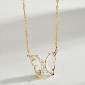 Transparent butterfly necklace